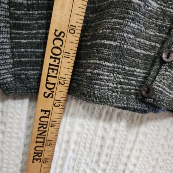 Vintage J.J. Basics Dark Gray Micro Mini Cropped Button Front Cardigan Medium - Picture 11 of 12